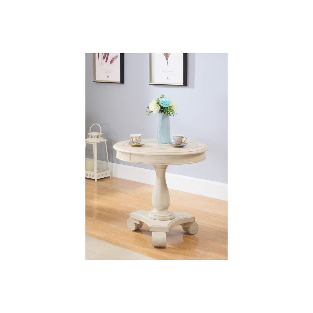 Best Master Furniture Round End Table Round End Table Beige - Diamond Home USA