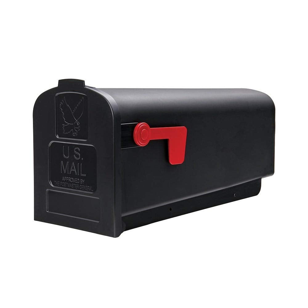 Solar Group PL10B Plastic Rural Black Mailbox - Diamond Home USA