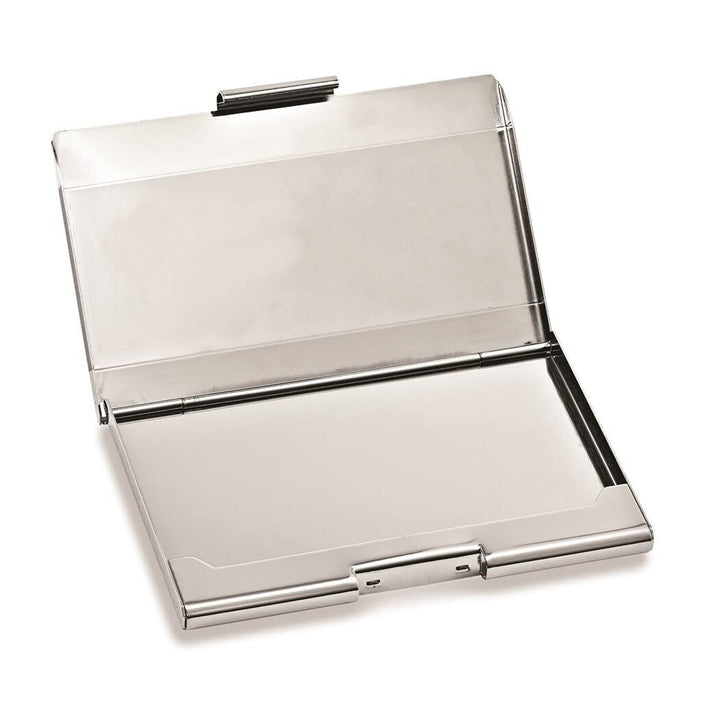 Nickel-Plated Matte and Polished Business Card Case Silver Metal No Accessories - Diamond Home USA