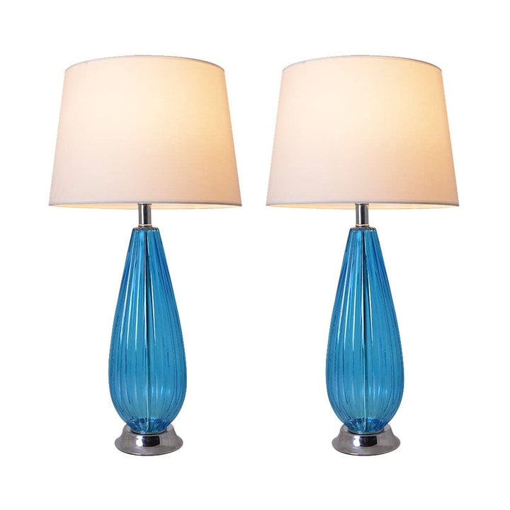 28-inch Table Lamp (Set of 2) Blue Modern Contemporary