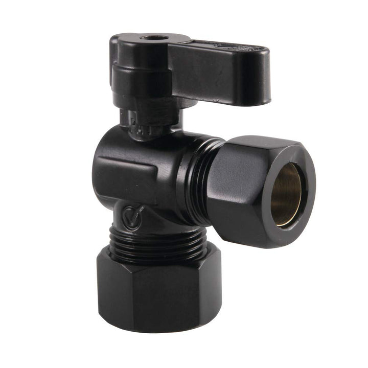Kingston Brass KF5440MB 5/8-Inch 1/2-Inch OD Comp Angle Stop Valve 5/8" O.D Comp Matte Black