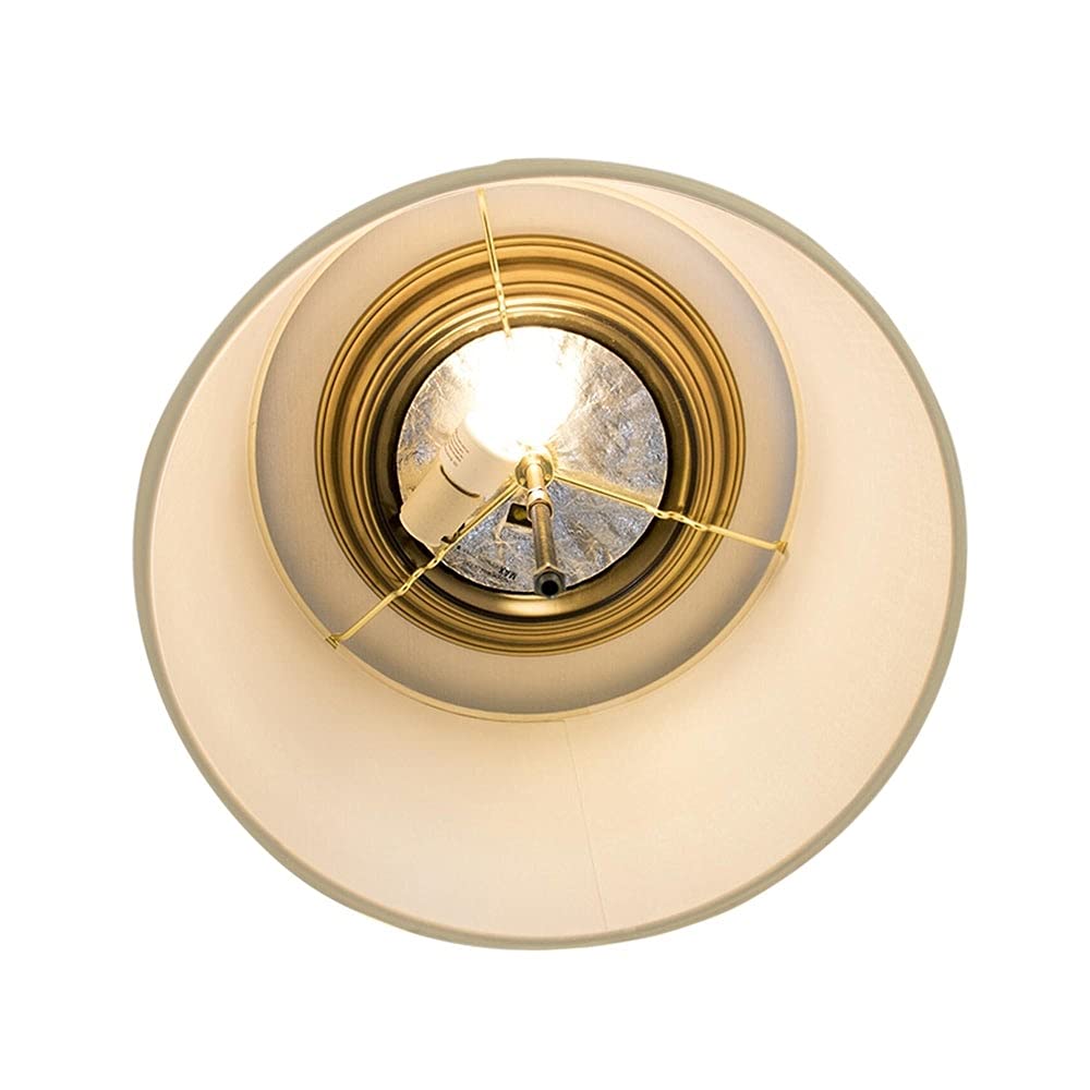 Flush Mount Conversion Kit 18"w White Linen Shallow Drum Lampshade Modern - Diamond Home USA