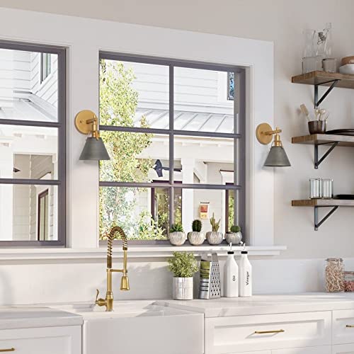 Set of 2 Modern Wall Sconces Bathroom Vanity Lights with Silver Metal Cage 6'' L - Diamond Home USA