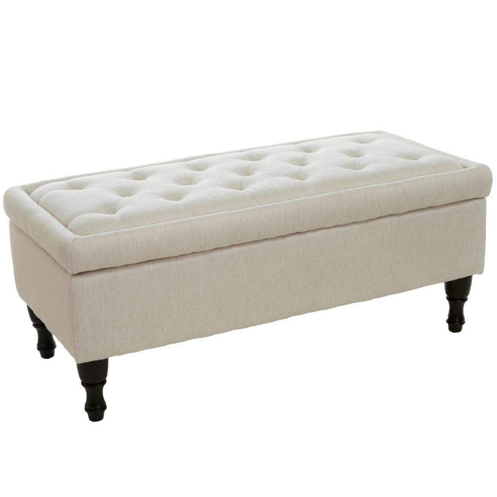 Christopher Knight Home Chantelle Fabric Storage Ottoman Linen Medium Beige