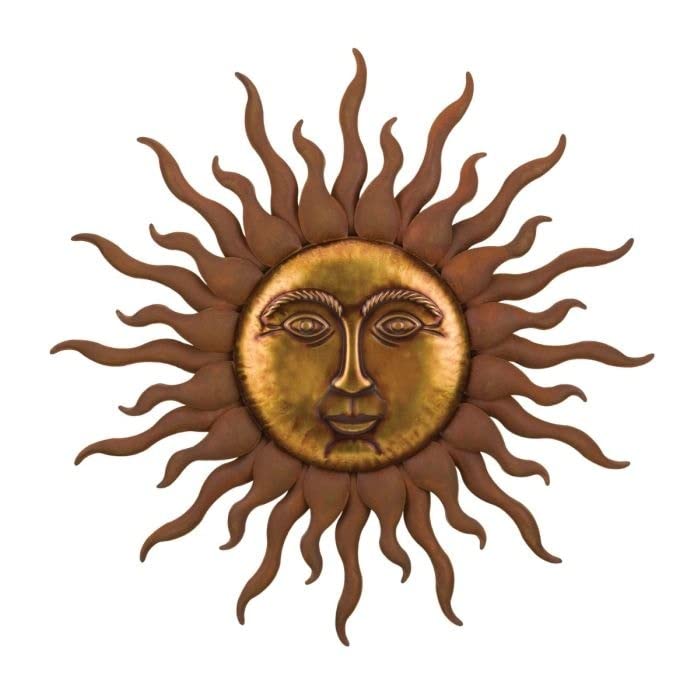 Copper Sun Wall 32" Brown Metal