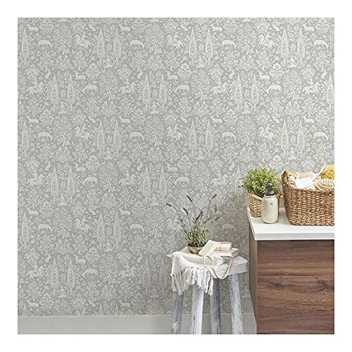 Light Grey Wallpaper 20.5 X Nature Modern Contemporary Wildlife Paper Washable - Diamond Home USA