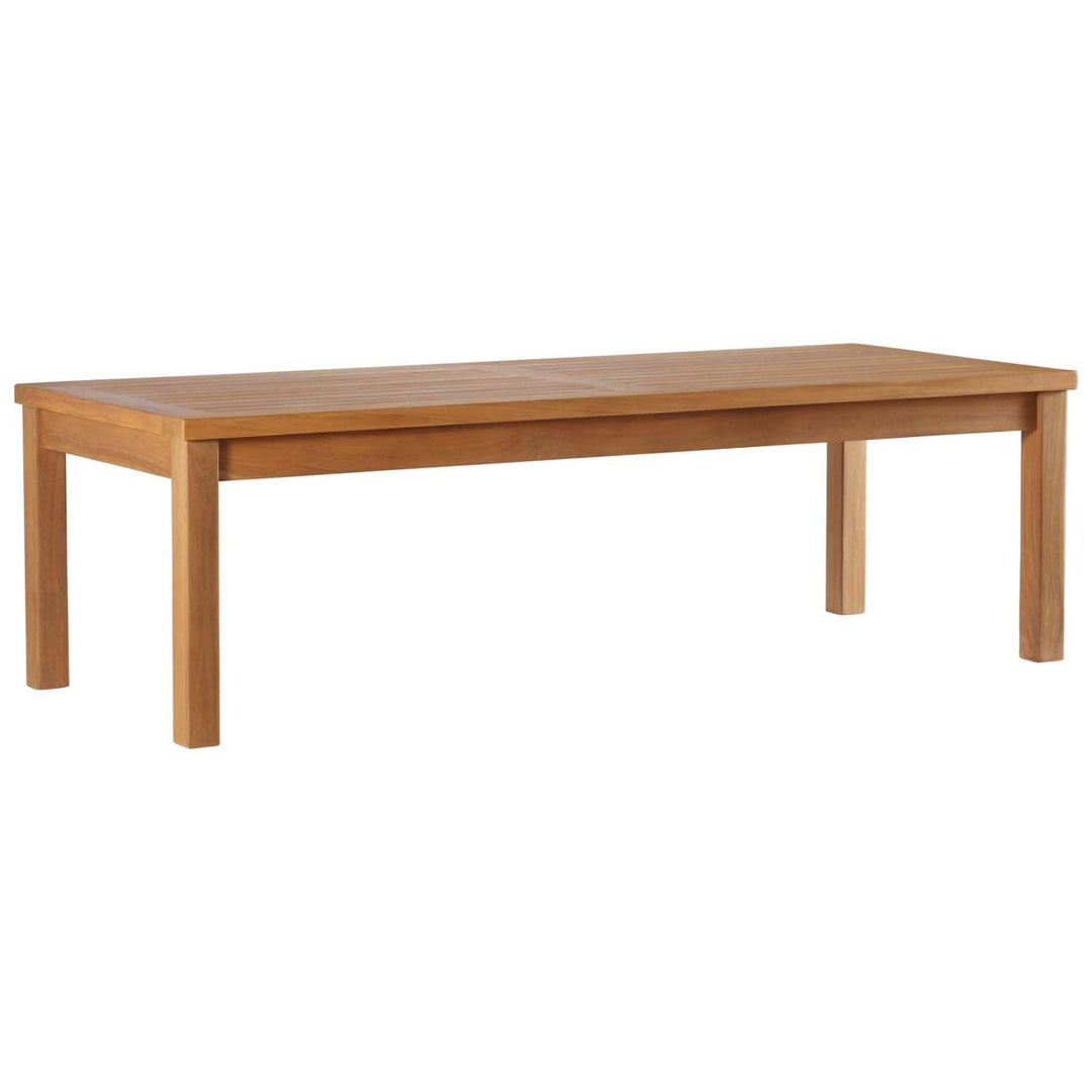 Modway EEI-4122-NAT Upland Patio Teak Wood 59" Coffee Table Natural