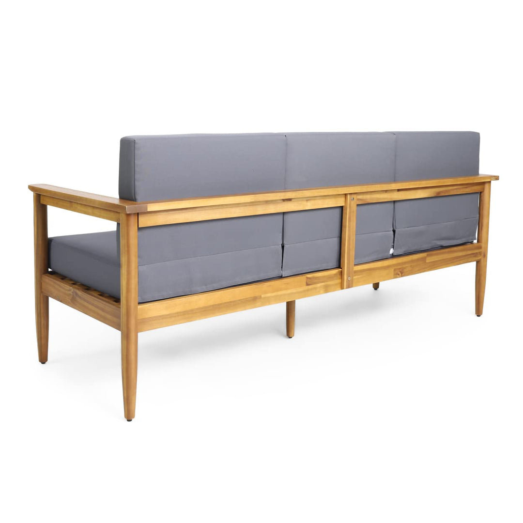 Christopher Knight Home Sofa Dark Gray + Teak - Diamond Home USA