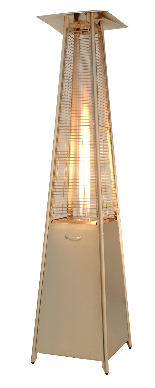Hiland HLDSO1-GTSS 91-Inch Tall Quartz Glass Tube Heater - Silver - Diamond Home USA