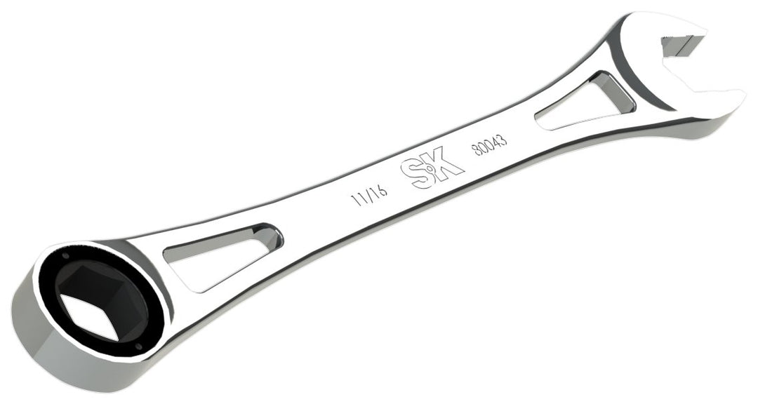 SK Tools USA 11/16" 6 Point X-Frame® Combination Ratcheting Wrench|80043