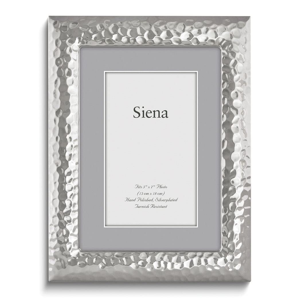 Silver-plated Tarnish-resistant Hammered 5x7 Photo Frame Red Modern Contemporary