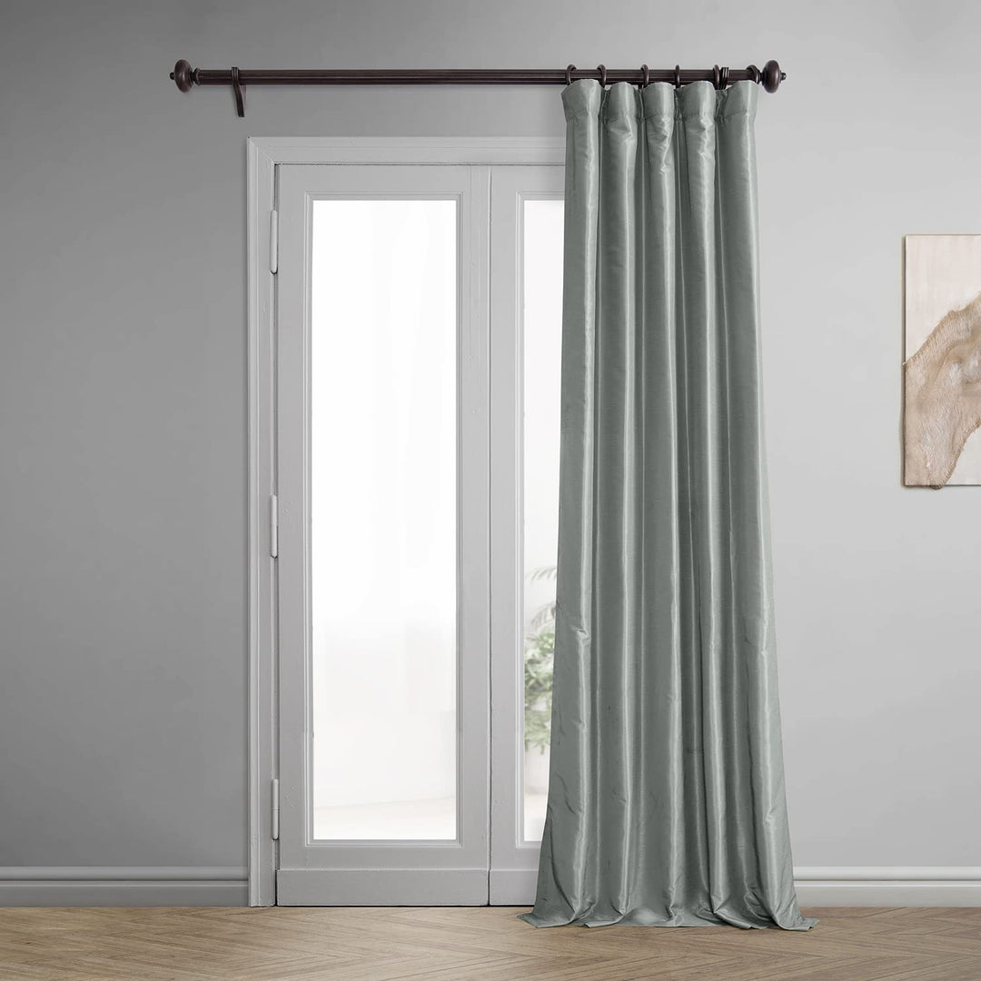 Exclusive Fabrics Textured Faux Dupioni Silk Thermal Blackout Curtains (1 Panel)