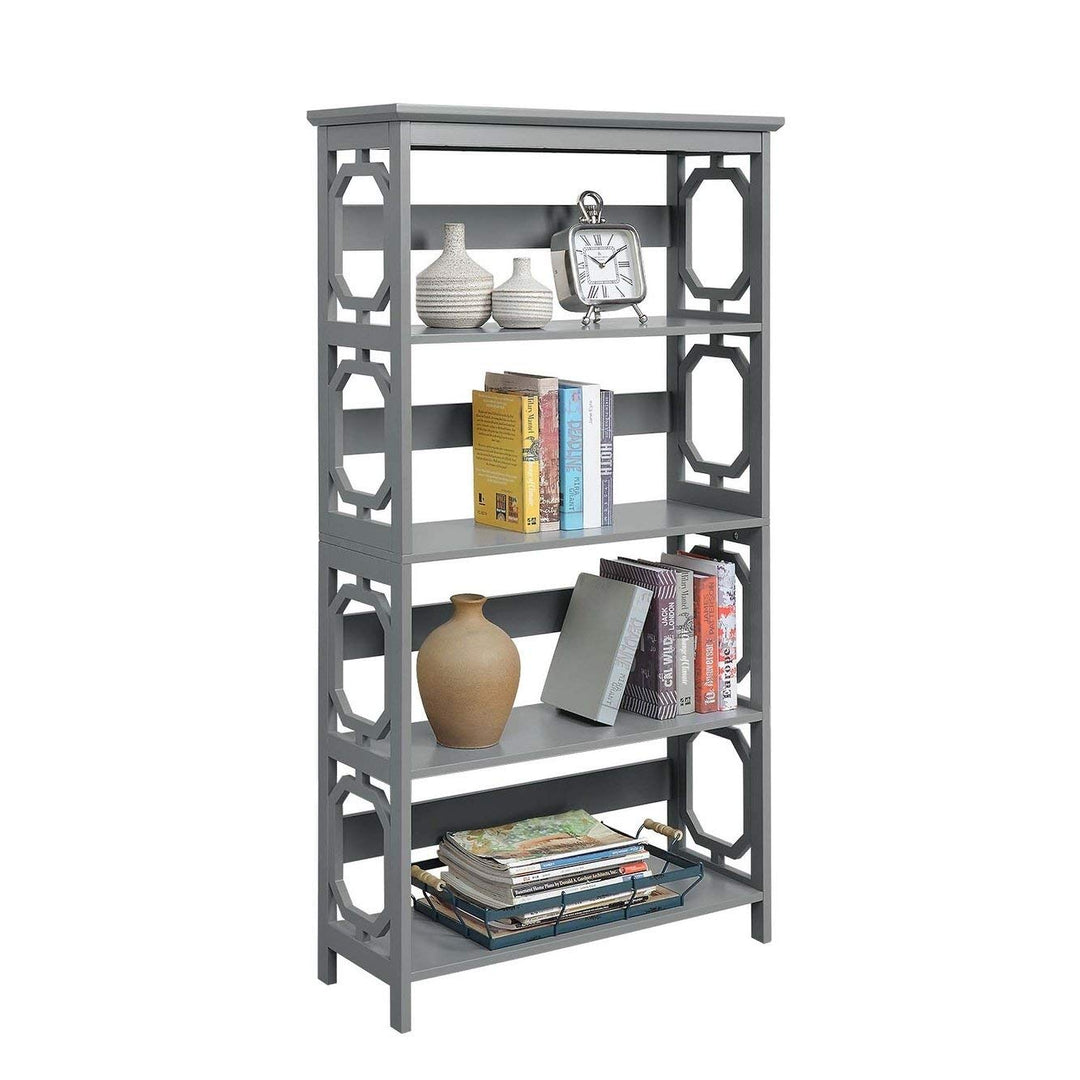 5tier Bookshelf Ladder Trestle Bookcase Geometric Design Free Standing