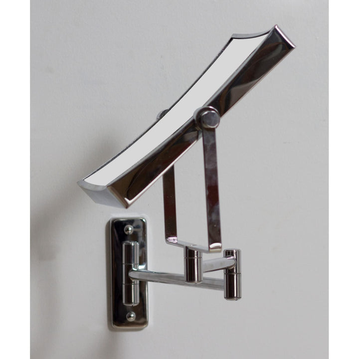 5-in. W Rectangle Brass-Mirror Wall Mount Magnifying Mirror in Chrome Color - Diamond Home USA