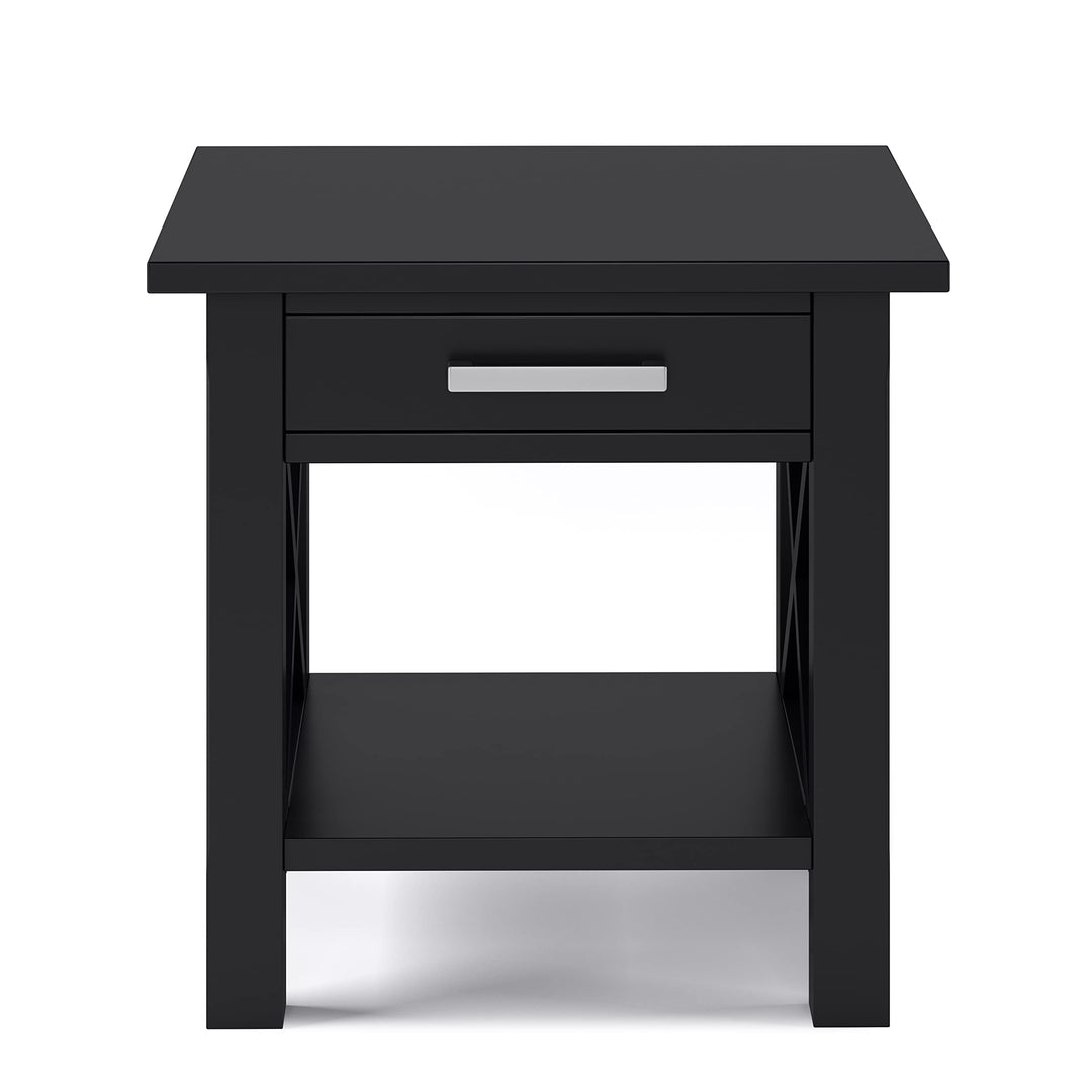 SIMPLIHOME Kitchener SOLID WOOD 21 inch wide Square Contemporary End Side Black - Diamond Home USA