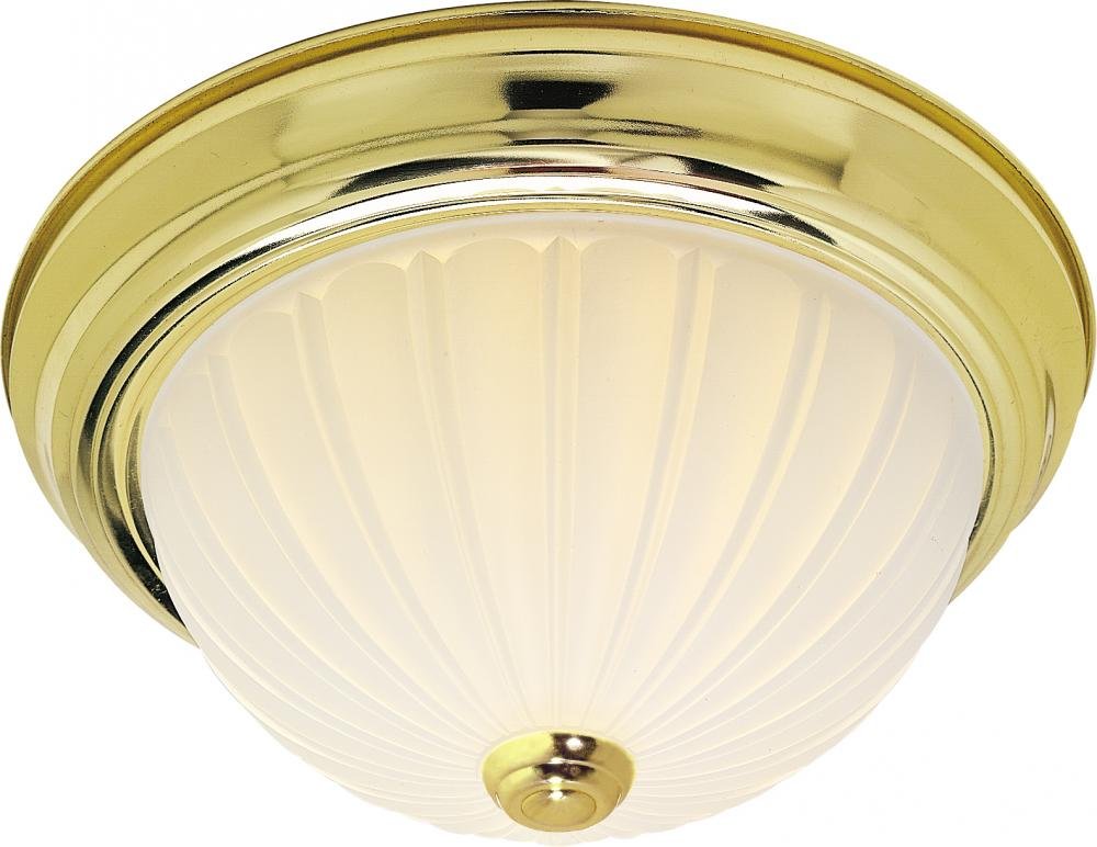 NUVO SF76/128 Three Light Flush Mount Polished Brass