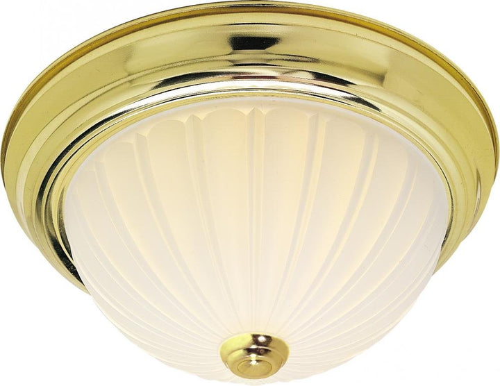NUVO SF76/128 Three Light Flush Mount Polished Brass