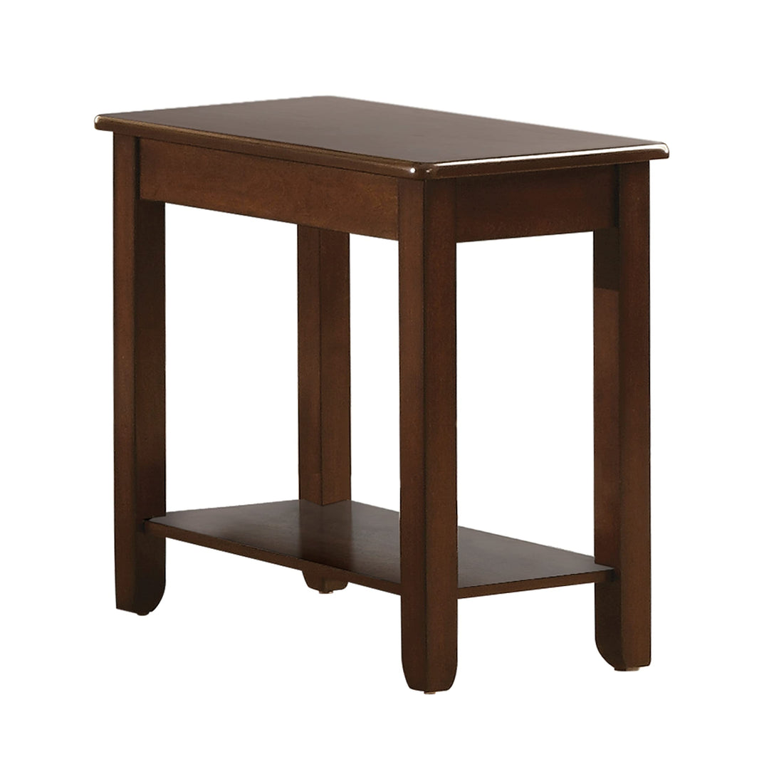 Chairside Table Brown Traditional Rectangular Rubberwood Wood Cherry Finish - Diamond Home USA