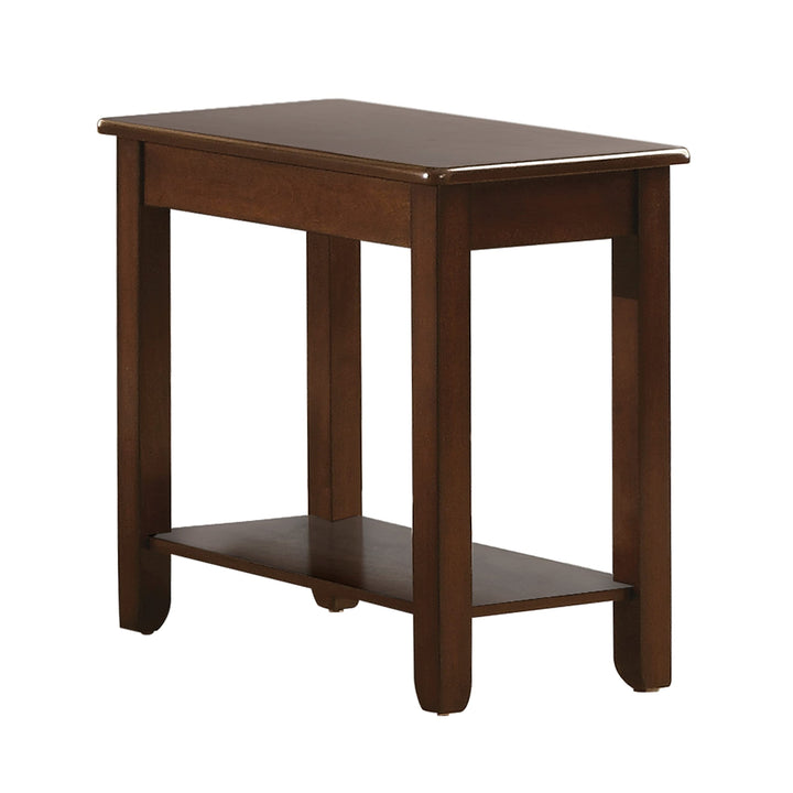Chairside Table Brown Traditional Rectangular Rubberwood Wood Cherry Finish - Diamond Home USA