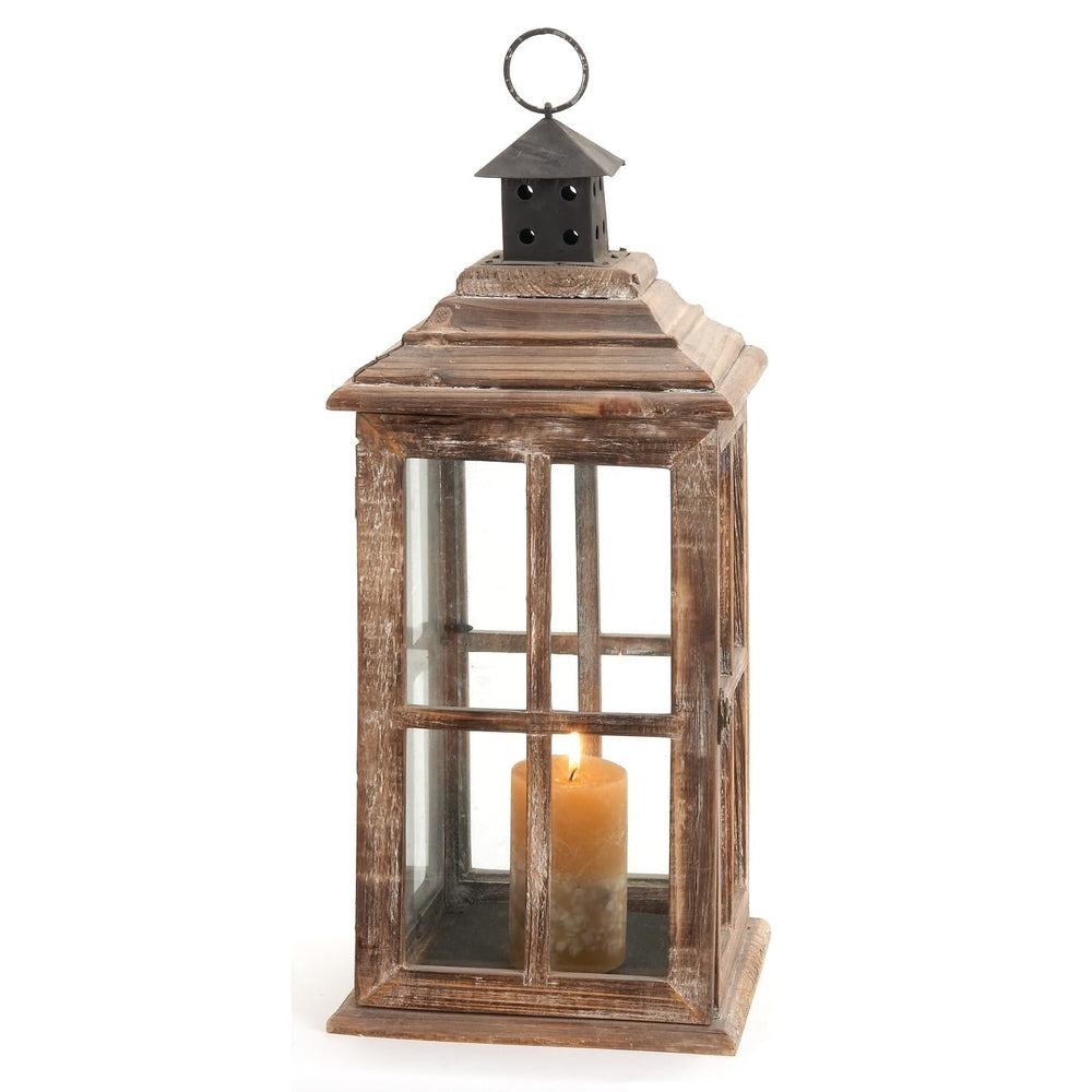 Brown Wood Traditional Lantern 9 X 23 Finish - Diamond Home USA