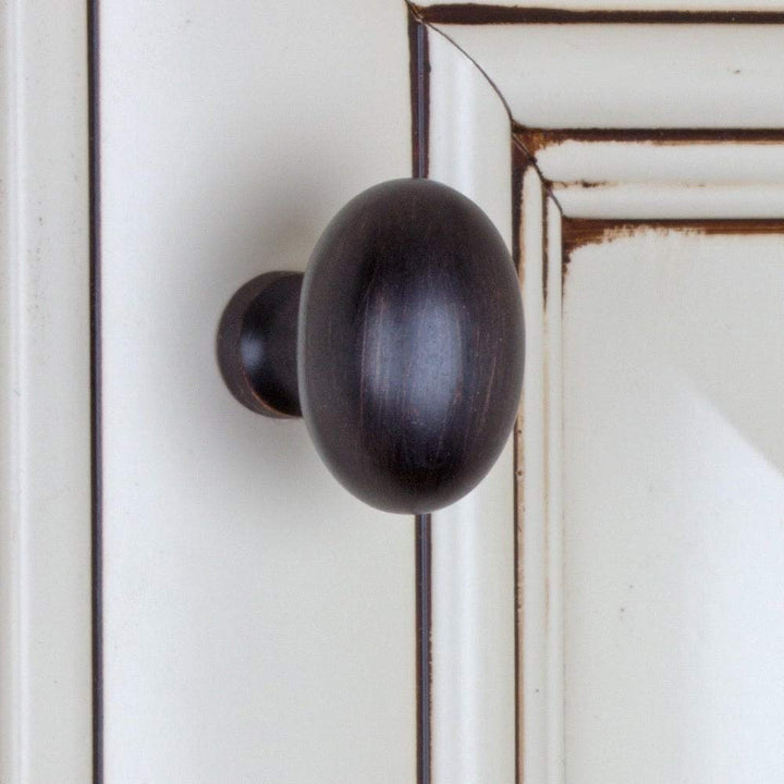 1.25-inch Oil Rubbed Bronze Classic Oval Egg Cabinet Knobs (Pack of 25) Metal - Diamond Home USA