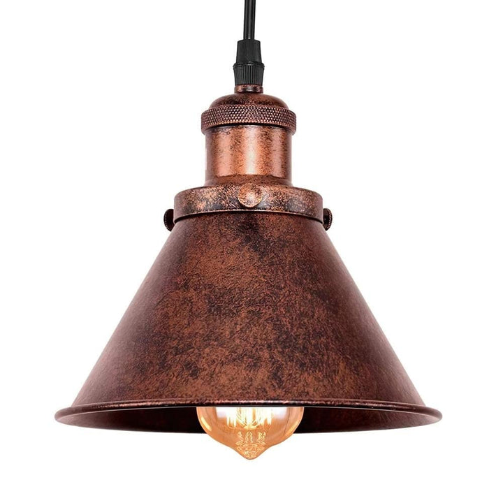 Single Rustic Copper Light Rusty Red Farmhouse Industrial Metal Dimmable - Diamond Home USA