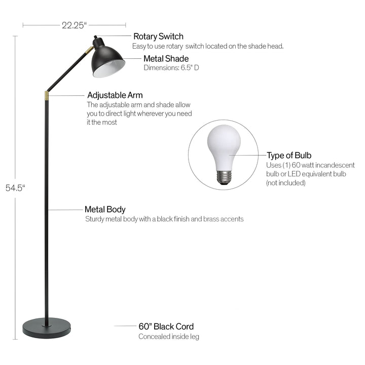 Catalina Lighting 21401-000 Modern Adjustable Floor Lamp Standing Lamp Living - Diamond Home USA