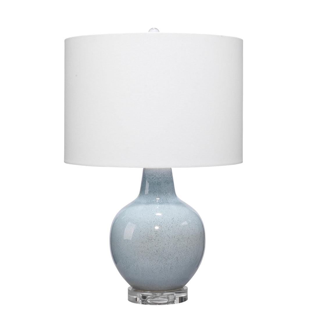 Ceramic Table Lamp Blue Nautical Coastal Transitional Nickel
