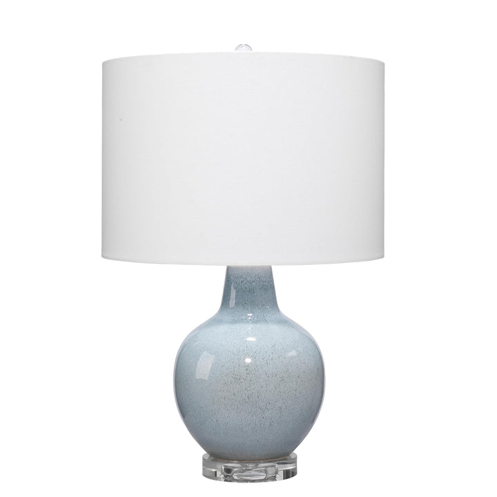 Ceramic Table Lamp Blue Nautical Coastal Transitional Nickel
