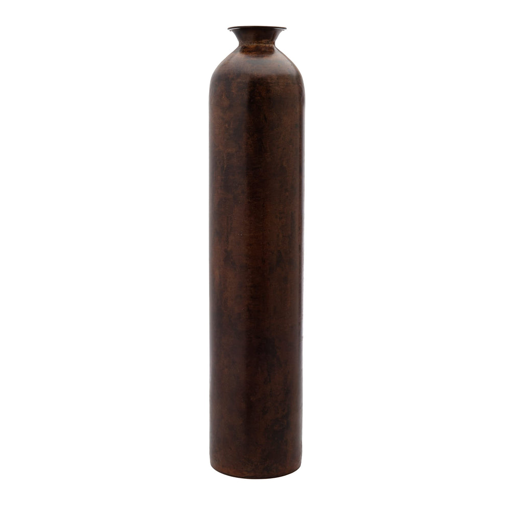 Stone Bronze Finish Bottle Vase 5x5x23.5 Brown Brass - Diamond Home USA