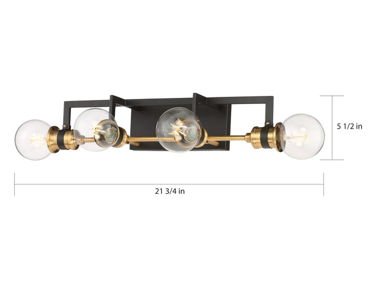 Nuvo 60/6974 Intention Vanity Warm Brass and Black Finish 4 Light - Diamond Home USA
