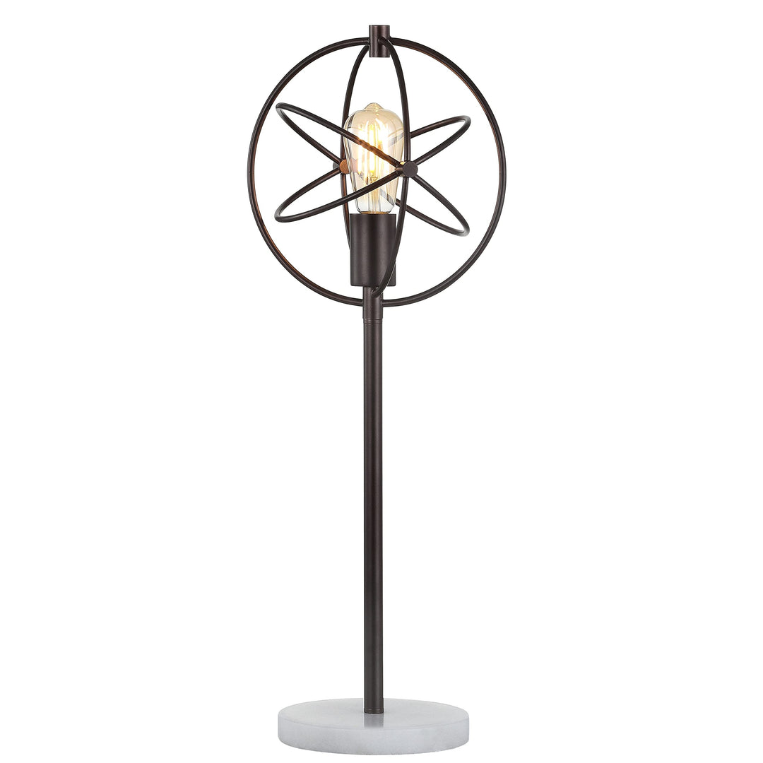 Caged 26.5" Bulb Metal/Marble Modern Led Table Lamp Oil Rubbed Bronze Black - Diamond Home USA