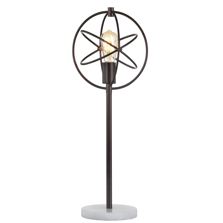 Caged 26.5" Bulb Metal/Marble Modern Led Table Lamp Oil Rubbed Bronze Black - Diamond Home USA