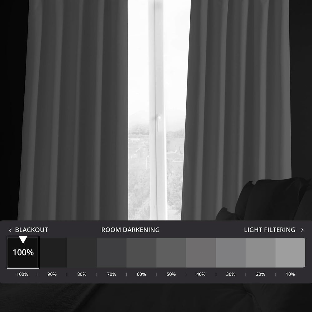 HPD HALF PRCE DRAPES Solid Thermal nsulated Blackout Curtains for Bedroom 96 - Diamond Home USA