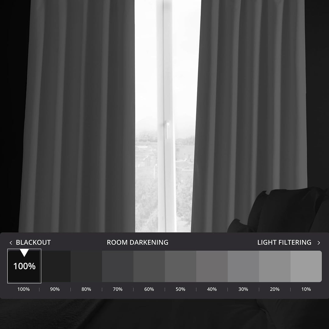 HPD HALF PRCE DRAPES Solid Thermal nsulated Blackout Curtains for Bedroom 96 - Diamond Home USA