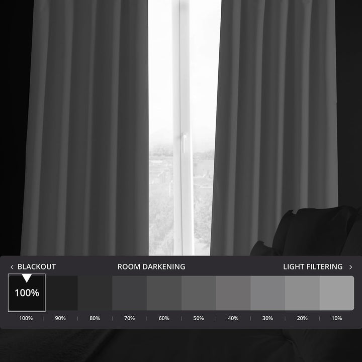 HPD HALF PRCE DRAPES Solid Thermal nsulated Blackout Curtains for Bedroom 96 - Diamond Home USA