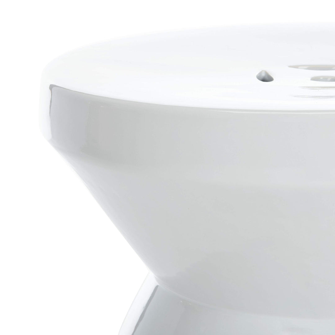 Safavieh ACS4576B Larsa Ceramic Decorative Garden Stool 0 White - Diamond Home USA