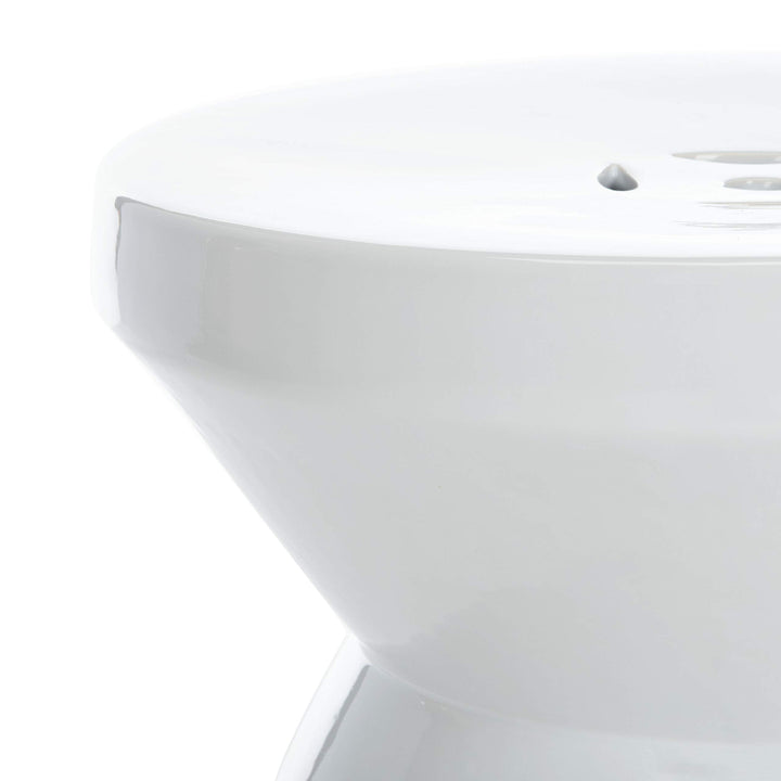 Safavieh ACS4576B Larsa Ceramic Decorative Garden Stool 0 White - Diamond Home USA
