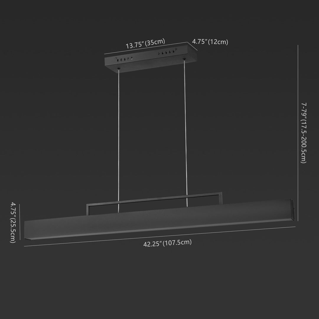 Collection 57" Linear Light 42" W X 5" D H Black Modern Contemporary Acrylic - Diamond Home USA