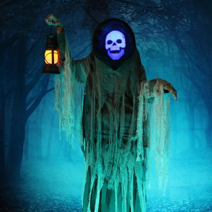 Haunted Hill Farm Motion-Activated Looming Phantom Plug-in Talking Halloween - Diamond Home USA