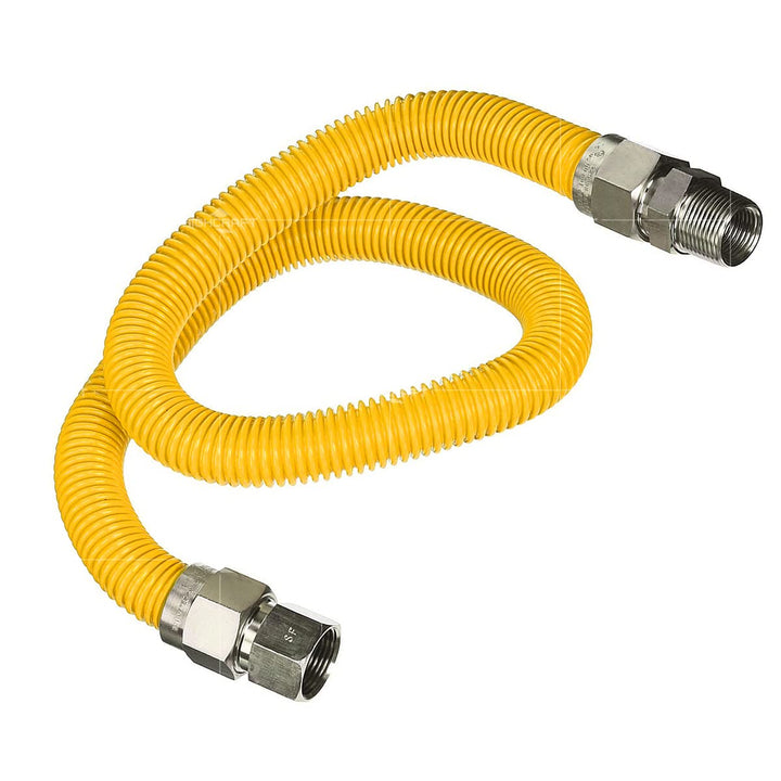Gas ector 24 inch Yellow Coated Stainless Steel 1” OD Flexible Gas Hose