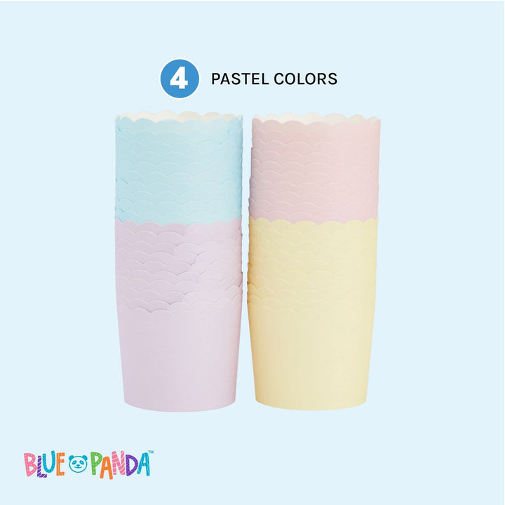 48 Pack Pastel Cupcake Liners Wrappers Rainbow Color Muffin Paper Baking Cup For - Diamond Home USA