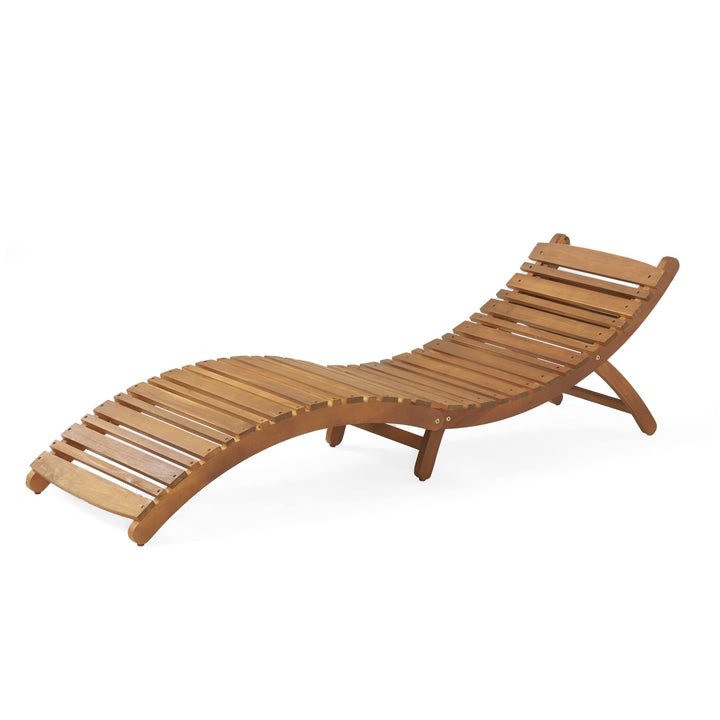 Christopher Knight Home Lahaina Wood Outdoor Chaise Lounge Natural Yellow