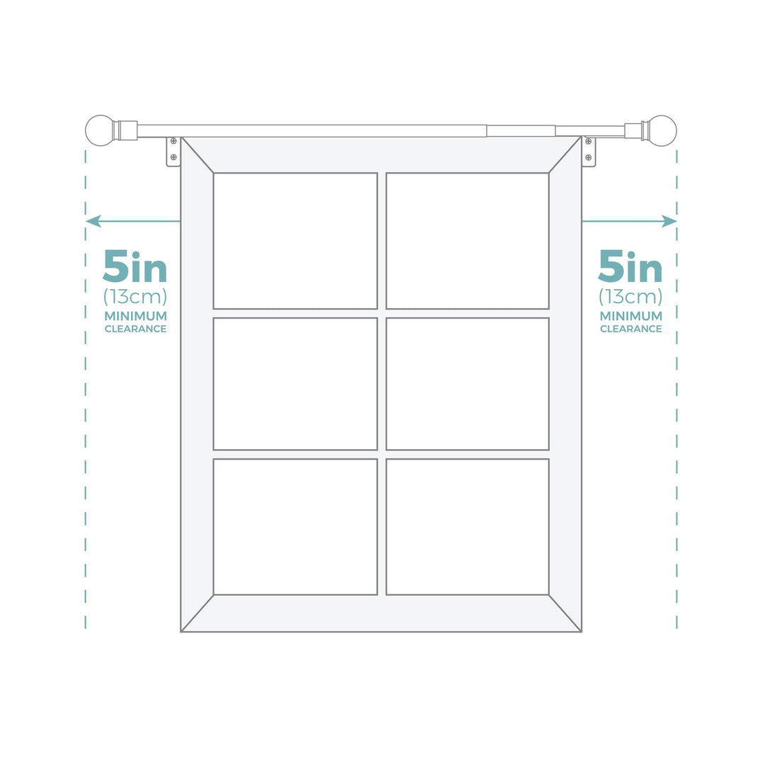 MAYTEX Easy Install Café Window Curtain Rod No Measuring Needed 48" with - Diamond Home USA