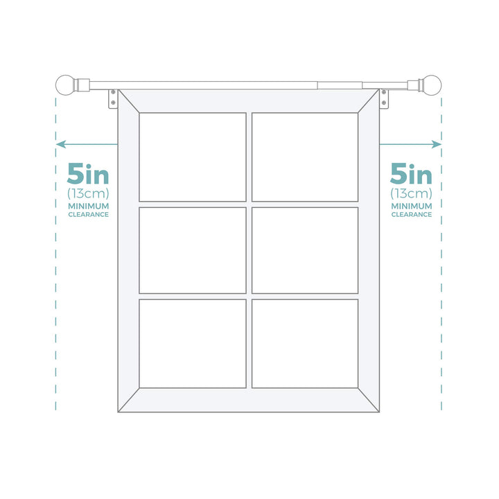 MAYTEX Easy Install Café Window Curtain Rod No Measuring Needed 48" with - Diamond Home USA