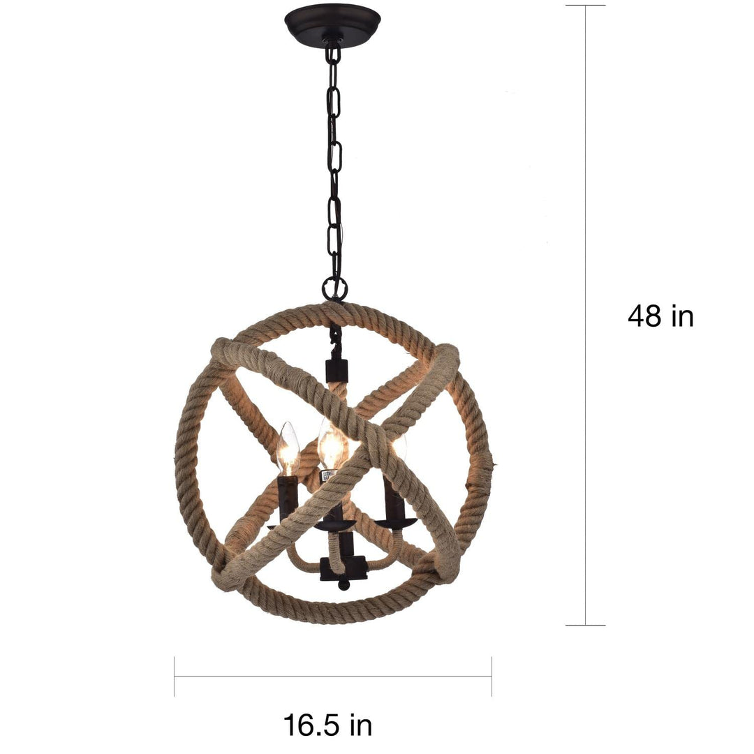 Warehouse of Tiffany RL8149AB Twirlie 16.5-inch Hemp Rope Antique Bronze Metal - Diamond Home USA