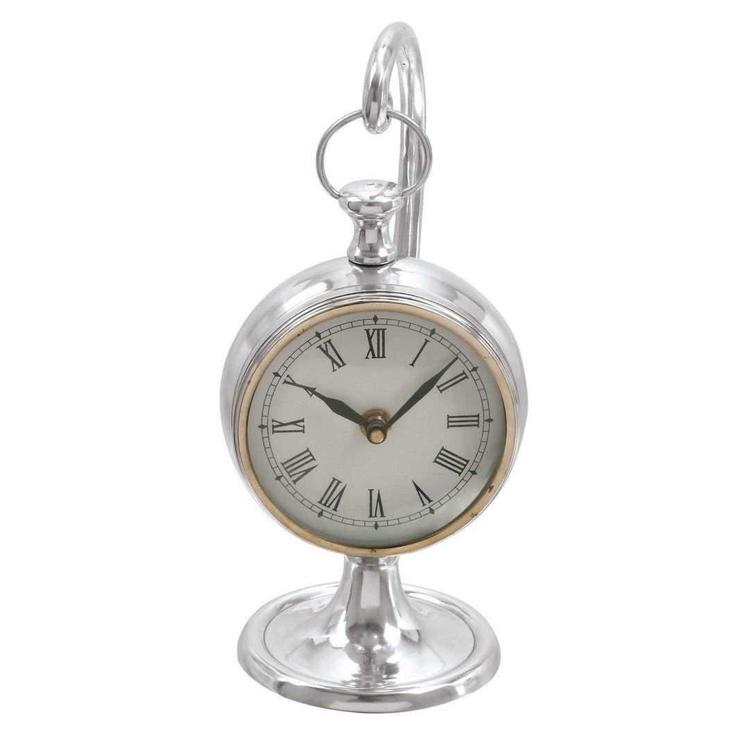 Aluminum 'Ship's Time' Suspended Table Clock Silver Modern Contemporary - Diamond Home USA