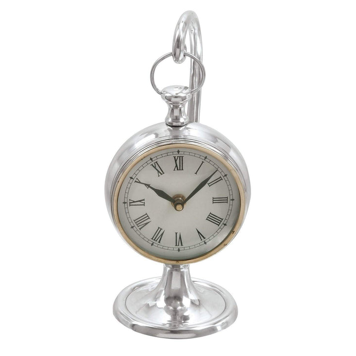 Aluminum 'Ship's Time' Suspended Table Clock Silver Modern Contemporary - Diamond Home USA