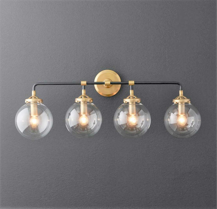 A Touch of Design Globe 4-Light Globe Vanity Sconce - Black and Gold -