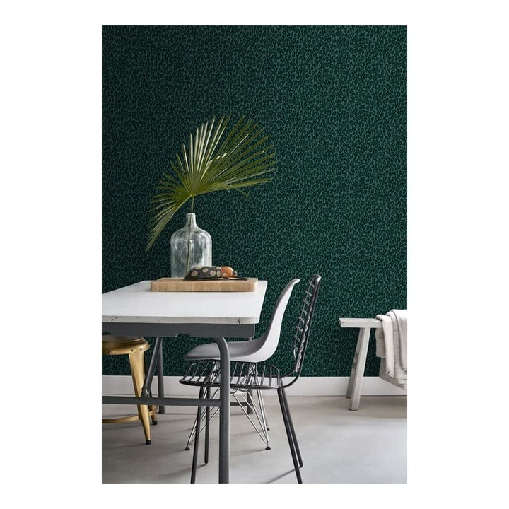 Green Leopard Skin Wallpaper 20.9 X Animal Print Wildlife Washable - Diamond Home USA